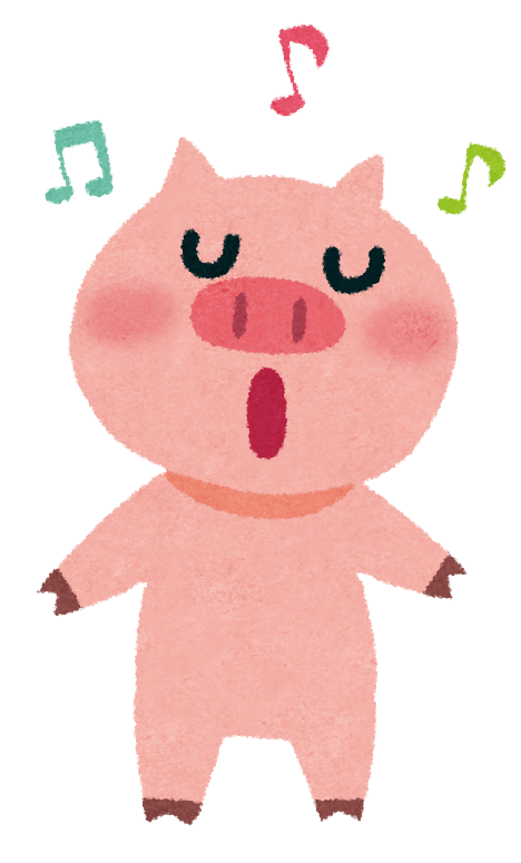 豚が歌って踊るGIF