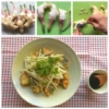 新生姜を食べるアジの唐揚げや新生姜の写真
