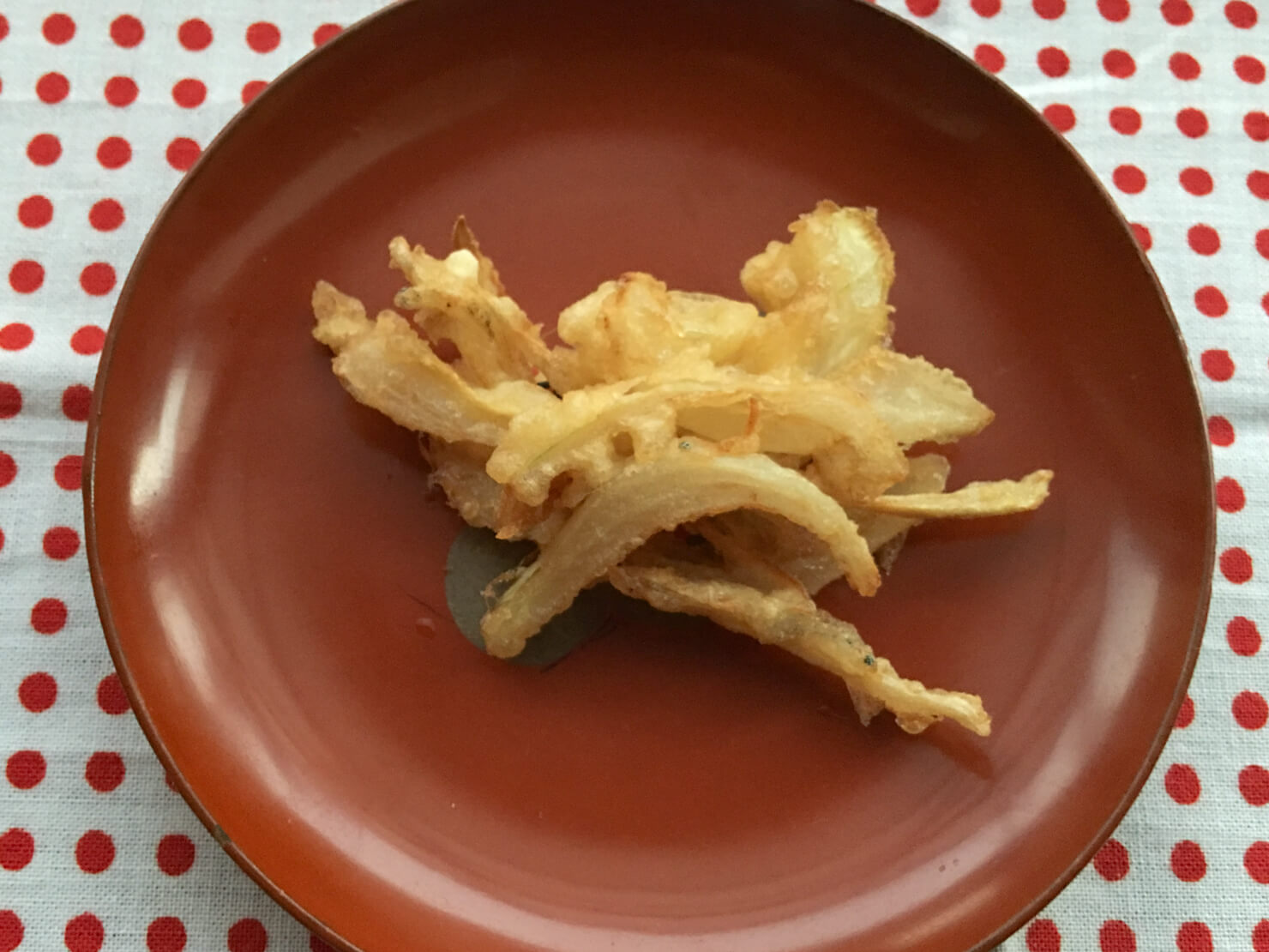 新生姜と玉ねぎのかき揚げの写真