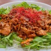 焼き豚のタレをアレンジした水菜サラダの写真