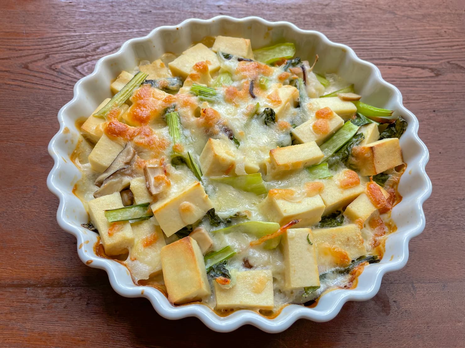 小松菜と高野豆腐のグラタンの写真
